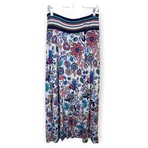 Milly Vintage Artsy Neon Multicolored Floral Nature Skirt Size L